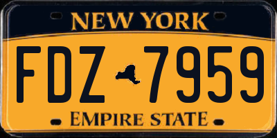 NY license plate FDZ7959