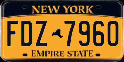 NY license plate FDZ7960