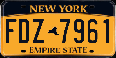 NY license plate FDZ7961
