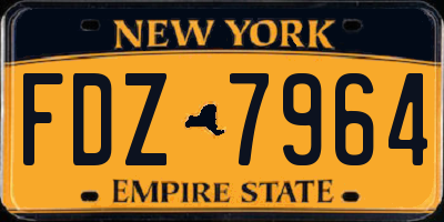 NY license plate FDZ7964