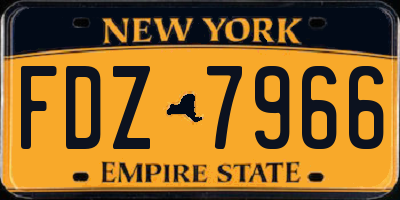 NY license plate FDZ7966