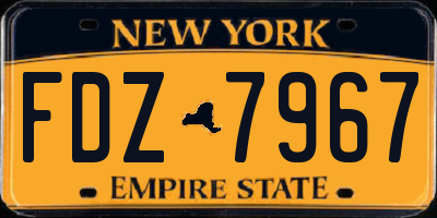 NY license plate FDZ7967