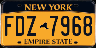 NY license plate FDZ7968
