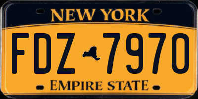 NY license plate FDZ7970