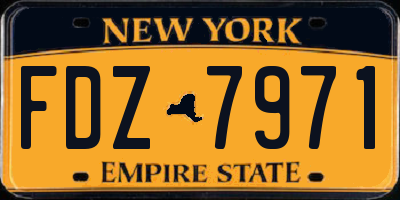 NY license plate FDZ7971