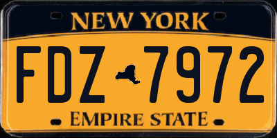 NY license plate FDZ7972