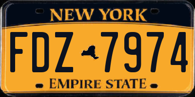 NY license plate FDZ7974