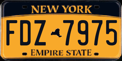 NY license plate FDZ7975