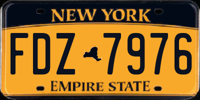 NY license plate FDZ7976