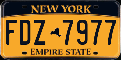 NY license plate FDZ7977