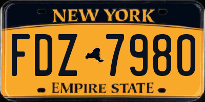 NY license plate FDZ7980