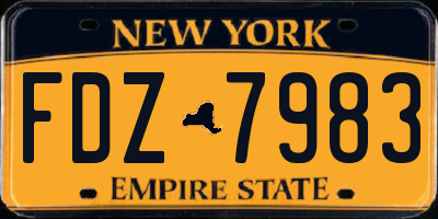 NY license plate FDZ7983