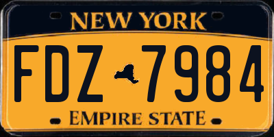 NY license plate FDZ7984