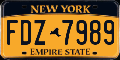 NY license plate FDZ7989