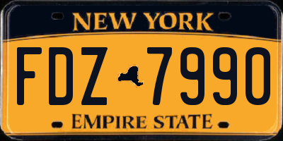 NY license plate FDZ7990