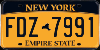 NY license plate FDZ7991