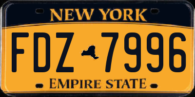 NY license plate FDZ7996