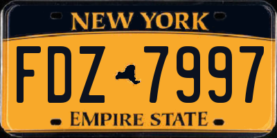 NY license plate FDZ7997