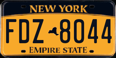 NY license plate FDZ8044