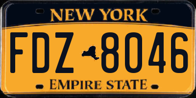 NY license plate FDZ8046