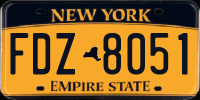 NY license plate FDZ8051