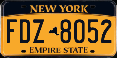 NY license plate FDZ8052