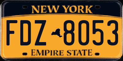 NY license plate FDZ8053