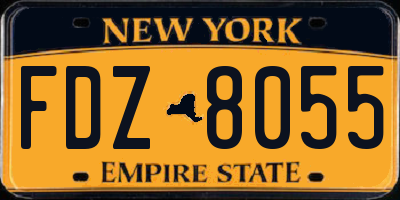NY license plate FDZ8055