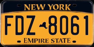 NY license plate FDZ8061