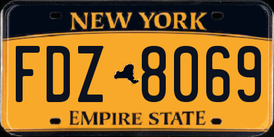 NY license plate FDZ8069