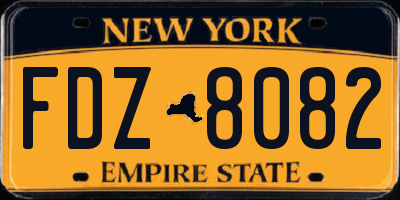 NY license plate FDZ8082