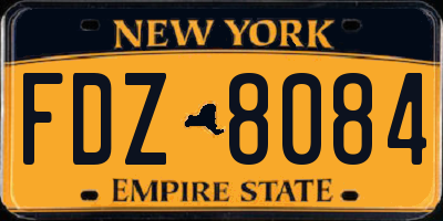 NY license plate FDZ8084