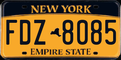NY license plate FDZ8085