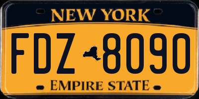 NY license plate FDZ8090