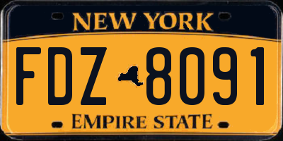 NY license plate FDZ8091