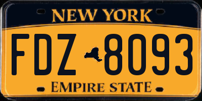 NY license plate FDZ8093