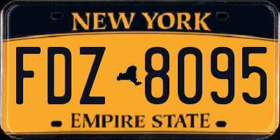 NY license plate FDZ8095