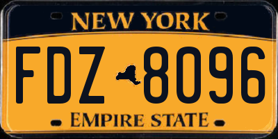 NY license plate FDZ8096