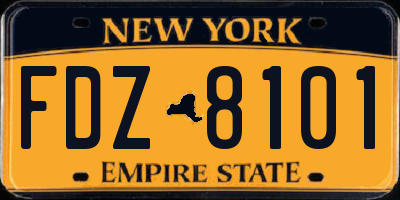 NY license plate FDZ8101