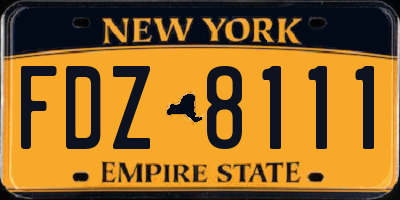 NY license plate FDZ8111