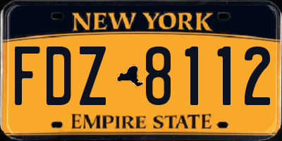 NY license plate FDZ8112