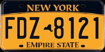 NY license plate FDZ8121