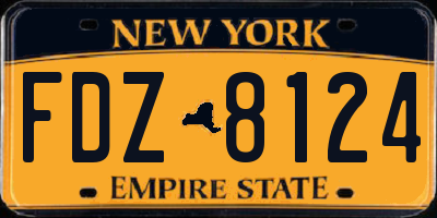 NY license plate FDZ8124
