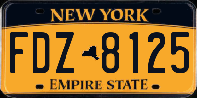 NY license plate FDZ8125