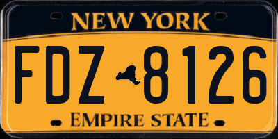 NY license plate FDZ8126