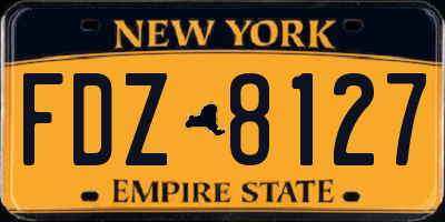 NY license plate FDZ8127