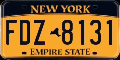 NY license plate FDZ8131