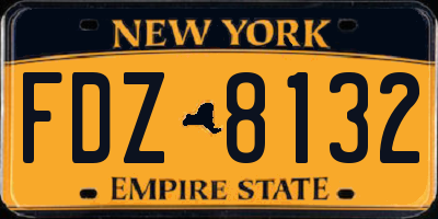 NY license plate FDZ8132