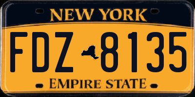 NY license plate FDZ8135