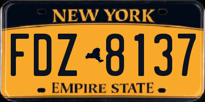 NY license plate FDZ8137